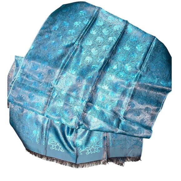 Thai Silk Elephant Soft Shawl Scarf Wrap - Picture 1 of 7